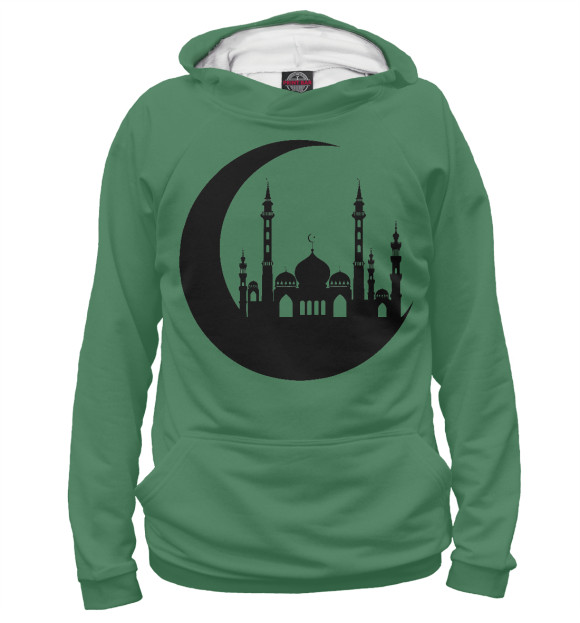 Мужское худи с изображением Islam цвета Белый