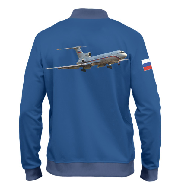 Мужской бомбер с изображением Ту-154Б-2 цвета Белый