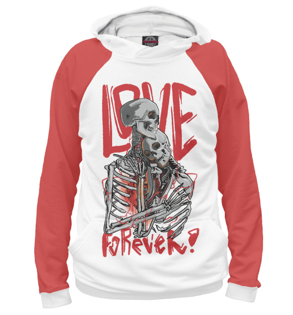 Женское худи с изображением Forever Love цвета Белый