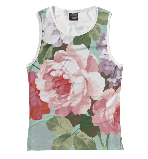 Майка для девочки с притом Прекрасная роза арт цвета Белый Майка для девочки с изображением Прекрасная роза арт цвета Белый
