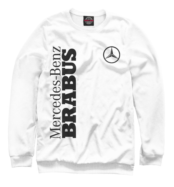 Мужской свитшот с изображением Mercedes Brabus цвета Белый