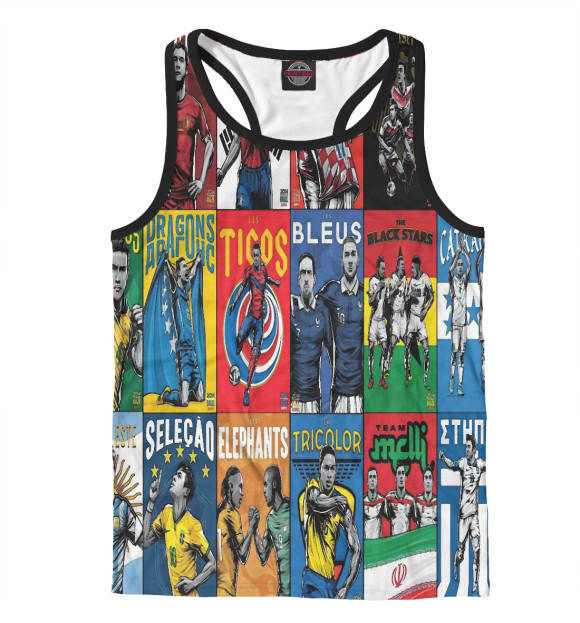 Мужская майка-борцовка с изображением Футболисты | Football цвета Белый