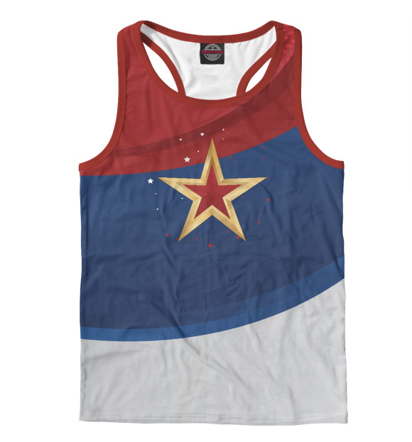 Мужская майка-борцовка с изображением Флаг цвета Белый