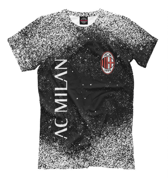 Мужская футболка с изображением AC Milan - туман мелких красок цвета Белый
