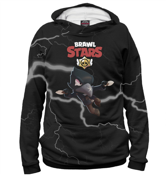 Женское худи с изображением Brawl Stars: Crow цвета Белый
