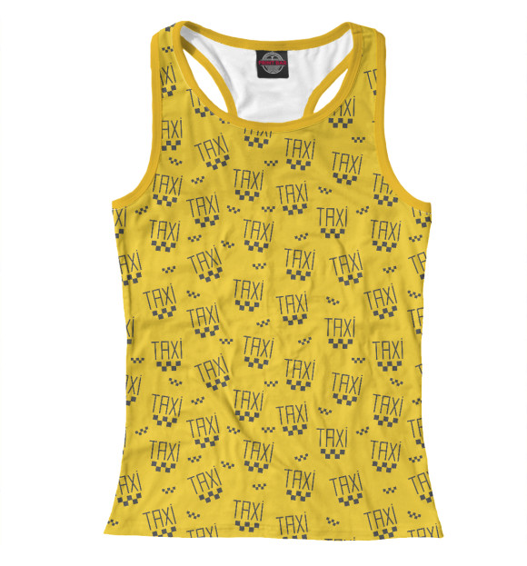 Женская майка-борцовка с изображением TAXI цвета Белый