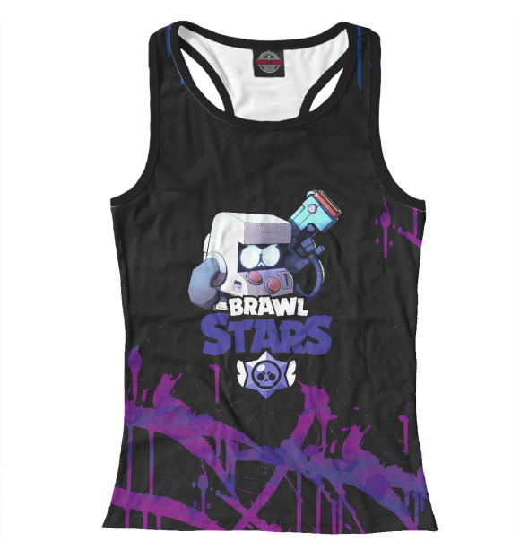 Женская майка-борцовка с изображением Brawl Stars: 8BIT цвета Белый