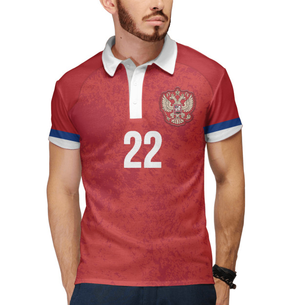 Мужское поло с изображением Дзюба Форма Евро 2020 цвета Белый