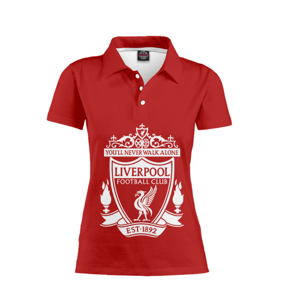 Женское поло с изображением Liverpool FC Logo цвета Белый