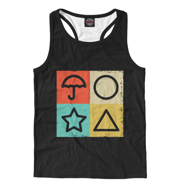 Мужская майка-борцовка с изображением Squid Game цвета Белый