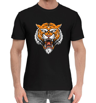Мужская хлопковая футболка Злой тигр