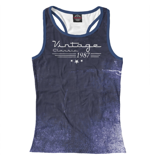 Женская майка-борцовка с изображением Vintage 1987 цвета Белый