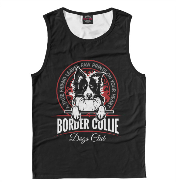 Майка для мальчика с изображением Бордер-колли цвета Белый