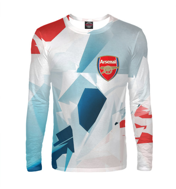 Мужской лонгслив с изображением Arsenal | Арсенал цвета Белый