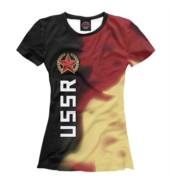 Футболка для девочек с изображением USSR - Звезда + Пламя цвета Белый