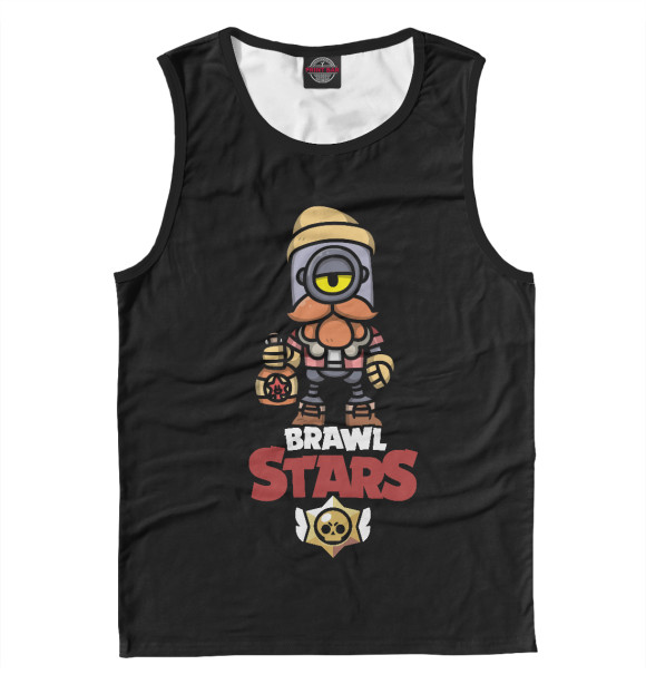 Мужская майка с изображением Brawl Stars цвета Белый