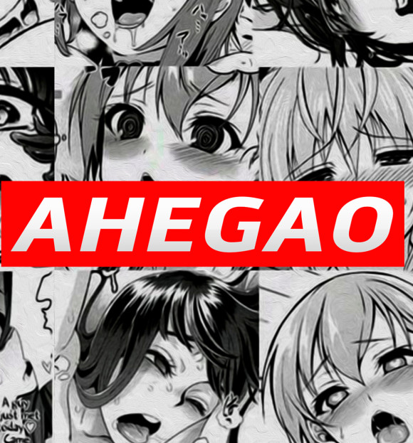 Женская футболка с изображением AHEGAO цвета Белый