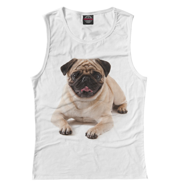 Майка для девочки с изображением Мопс цвета Белый
