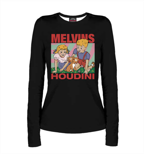 Женский лонгслив с притом Melvins цвета Белый Женский лонгслив с изображением Melvins цвета Белый