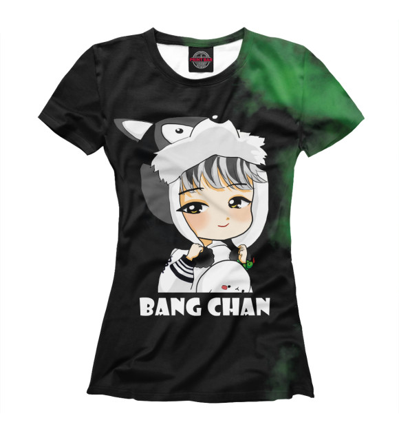 Футболка для девочек с изображением Stray Kids BANG CHAN цвета Белый