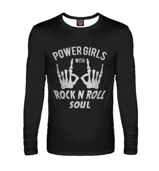 Мужской лонгслив Power Girls with Rock n Roll