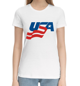Хлопковая футболка для девочек США