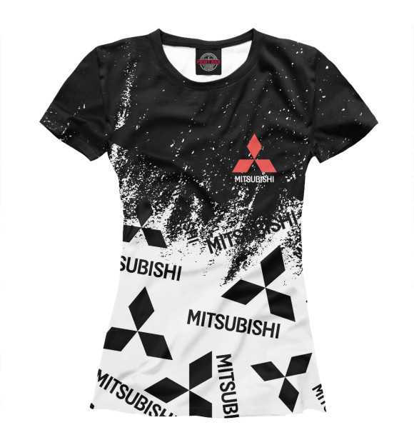 Футболка для девочек с изображением Mitsubishi цвета Белый