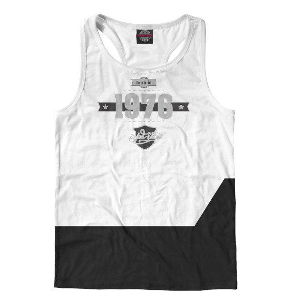 Мужская майка-борцовка с изображением Born in 1976 цвета Белый