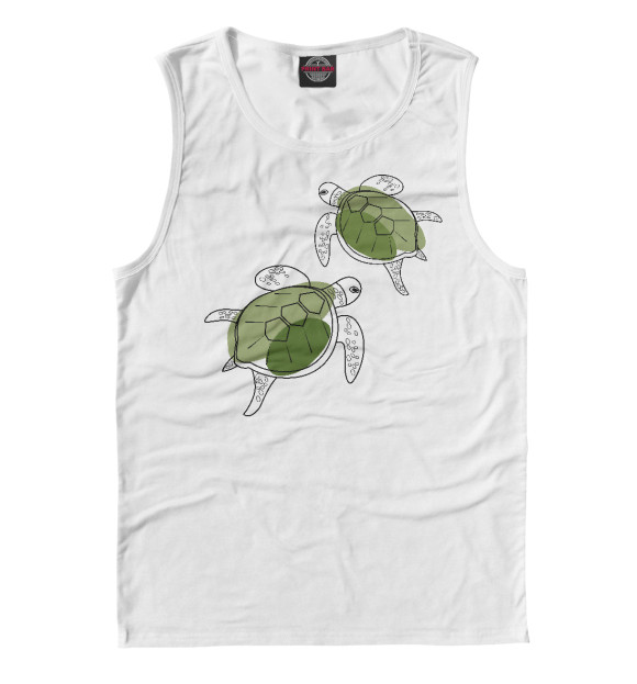 Майка для мальчика с изображением 2 черепашки цвета Белый
