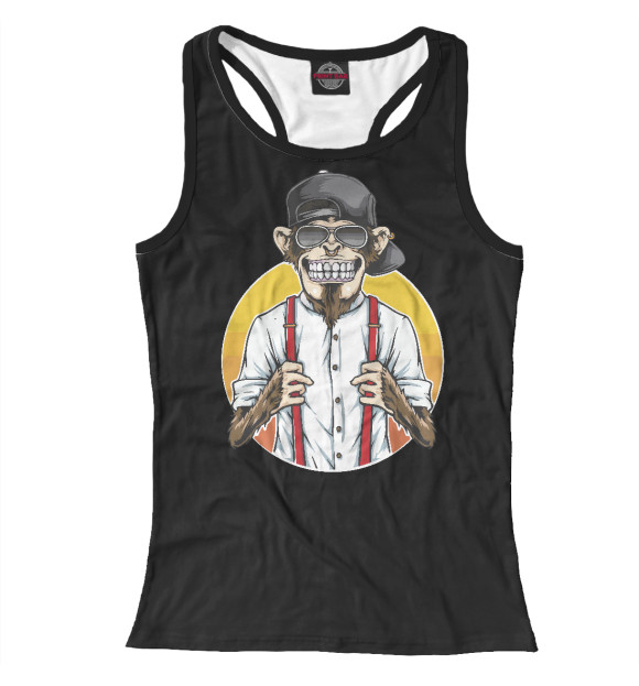 Женская майка-борцовка с изображением Хипстер цвета Белый