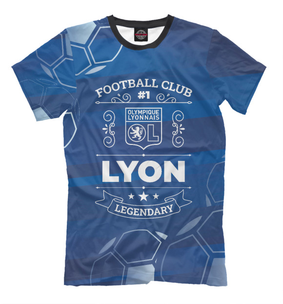 Мужская футболка с изображением Lyon FC #1 цвета Белый