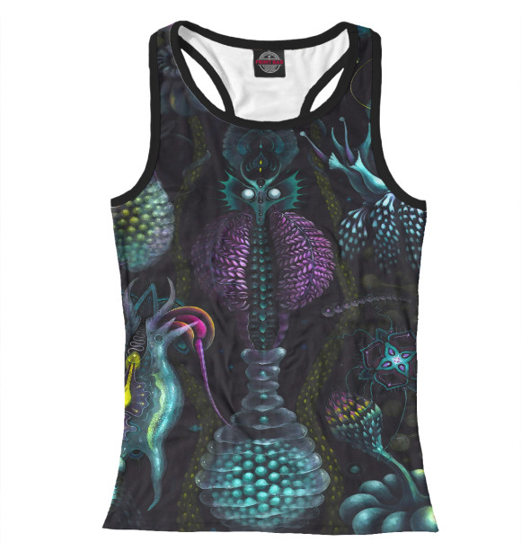 Женская майка-борцовка с изображением Психоделика цвета Белый