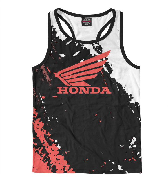 Мужская майка-борцовка с изображением Honda цвета Белый