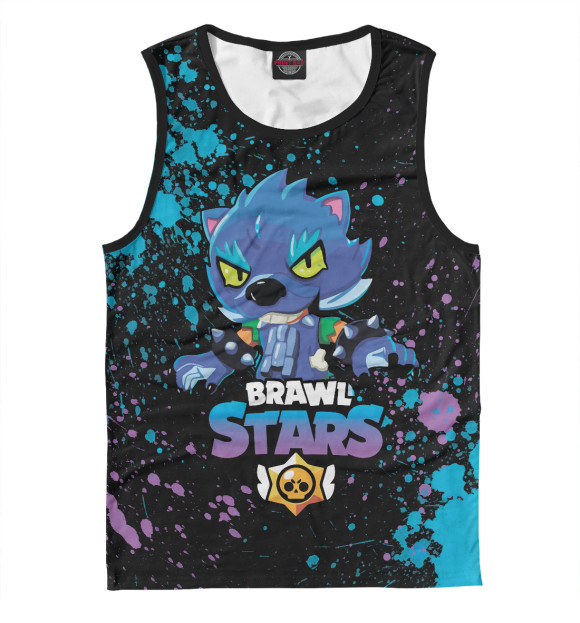 Майка для мальчика с изображением Brawl Stars Leon цвета Белый