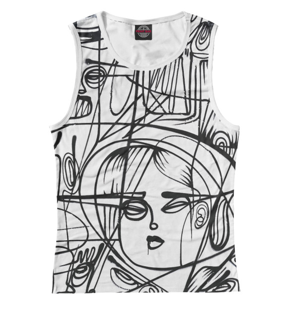 Женская майка с изображением Линейная графика, цвета Белый