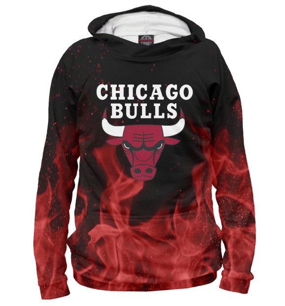 Женское худи с изображением Chicago Bulls цвета Белый