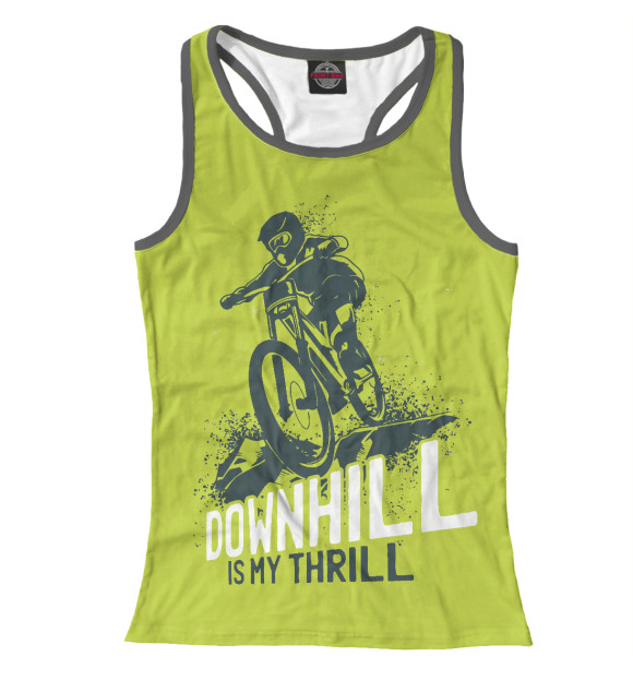 Женская майка-борцовка с изображением Downhill цвета Белый