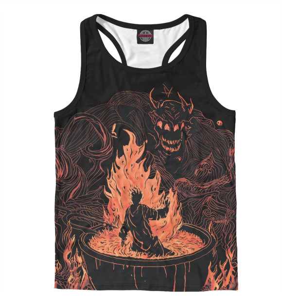 Мужская майка-борцовка с изображением Sinner цвета Белый