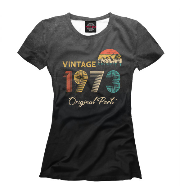 Футболка для девочек с изображением Retro Vintage 1973 Original цвета Белый
