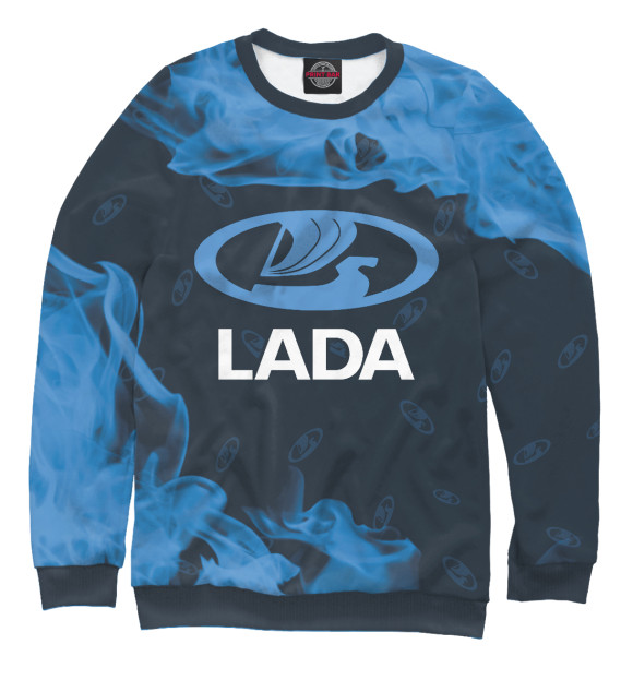 Свитшот для девочек с изображением Лада / Lada цвета Белый