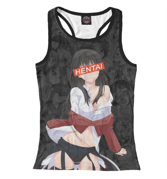 Женская майка-борцовка с притом Hentai цвета Белый Женская майка-борцовка с изображением Hentai цвета Белый