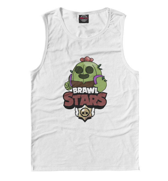 Майка для мальчика с изображением Brawl Stars-Spike цвета Белый