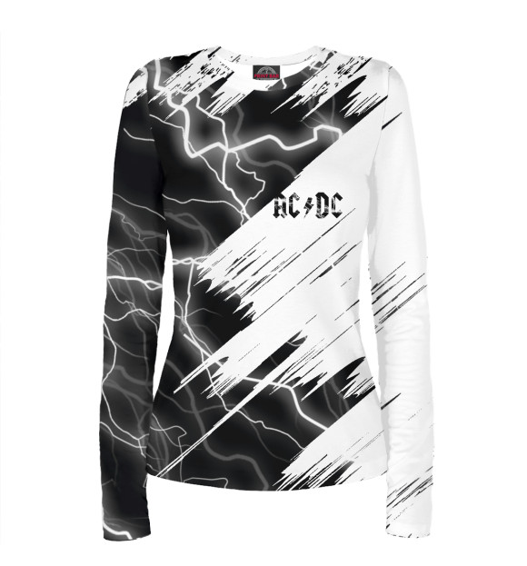 Женский лонгслив с изображением AC/DC цвета Белый