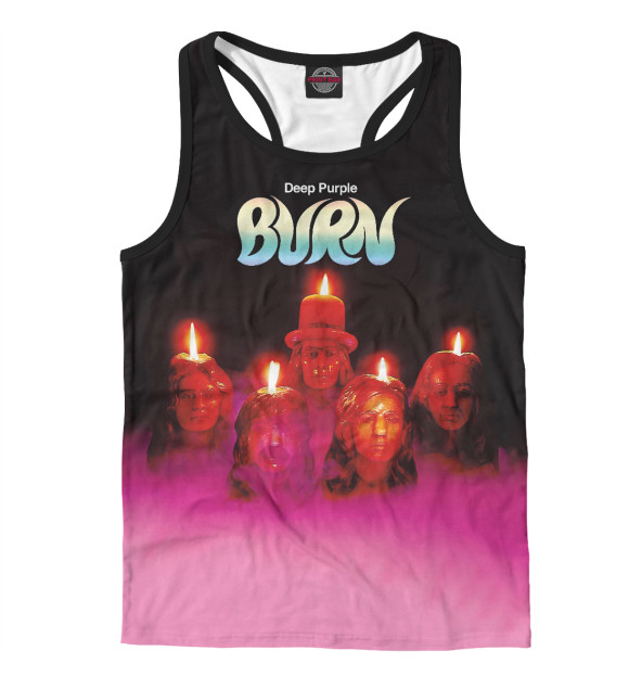 Мужская майка-борцовка с притом Deep Purple цвета Белый Мужская майка-борцовка с изображением Deep Purple цвета Белый