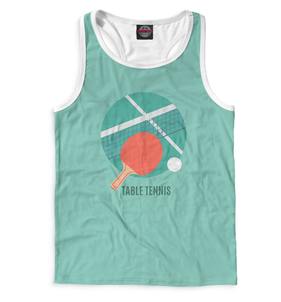 Мужская майка-борцовка с изображением Пинг-Понг цвета Белый