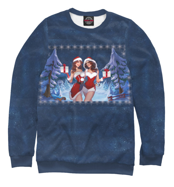 Свитшот для мальчиков с изображением Santa Girls цвета Белый