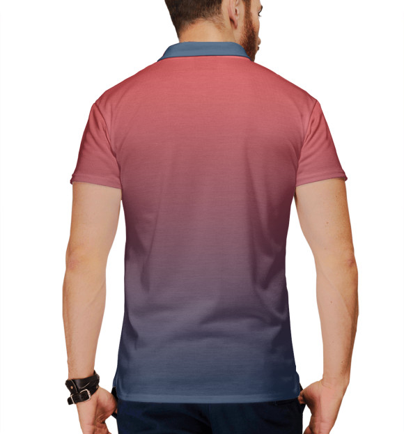 Мужское поло с изображением Панда в наушниках цвета Белый