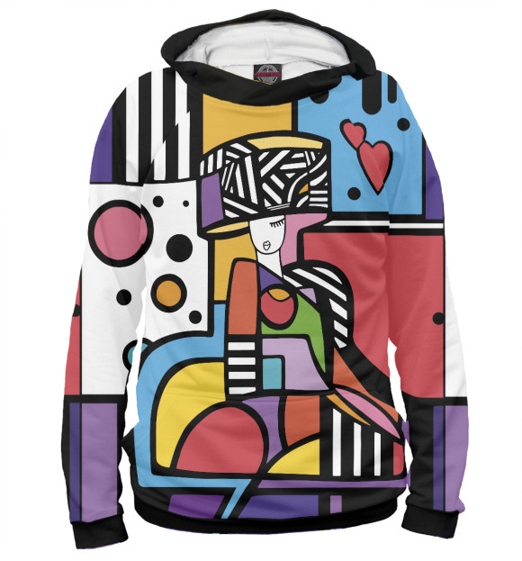 Мужское худи с изображением День Святого Валентина цвета Белый