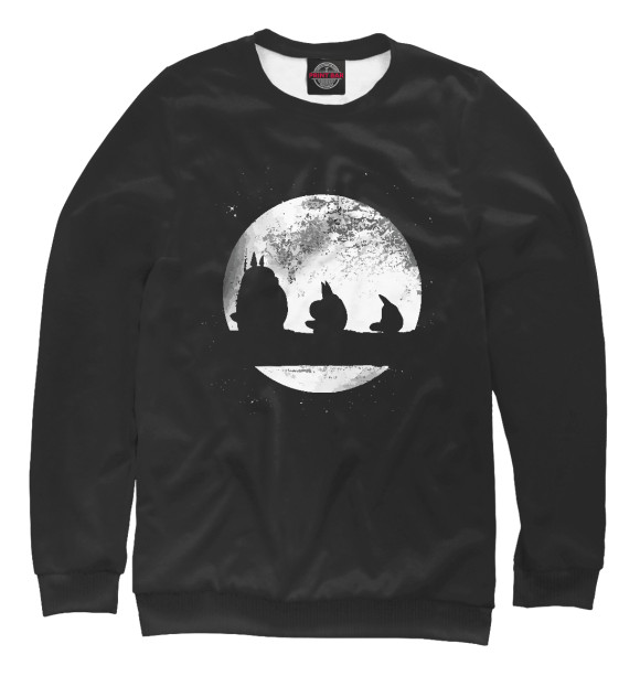 Мужской свитшот с изображением Planet Totoro цвета Белый
