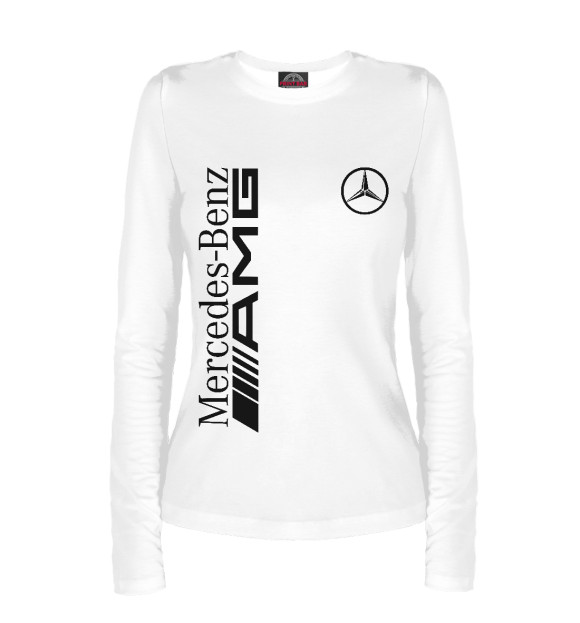 Женский лонгслив с изображением Mersedes-Benz AMG цвета Белый